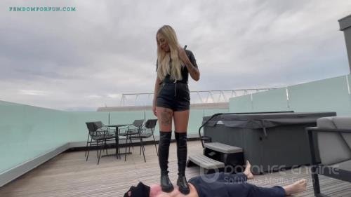 Femdom For Fun - Goddess K - Hard Floor And Boots Trampling Together - FullHD 1080p