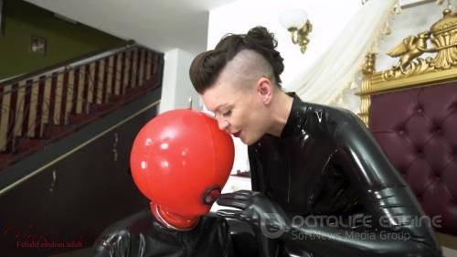 House of Sinn - Lady Valeska tests Her inflatable toys gag reflex with Her fingers before fucking him in the mouth with Her big strap-on - FullHD 1080p