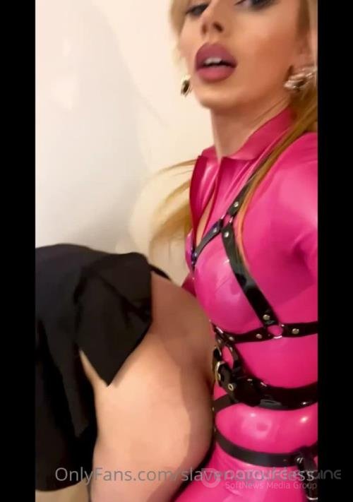 Goddess Slavena - Playing With Her Slave In Pink Latex Catsuit 5 - UltraHD 1364p