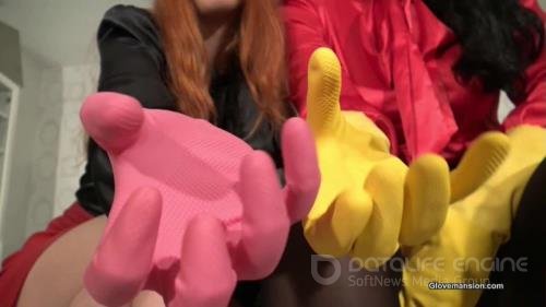 GloveMansion - Fetish Liza and Liz Rainbow - Double Rubber Gloves JOI - HD 720p