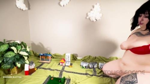 Goddess Glutton - Custom Giantess Vore City Destruction Eating Houses and Cars Gaining Weight Vore Feedism with Fat Belly Play Goddess Alara Glutton - FullHD 1080p