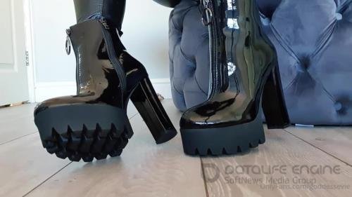 Goddess Evie - My Black Shiny Ankle Boots Are So Hot Arent They - FullHD 1080p