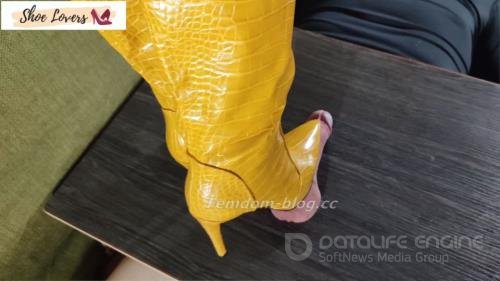 Ladys Yellow - boots bootjob shoejob ruined orgasm double cumshot - FullHD 1080p