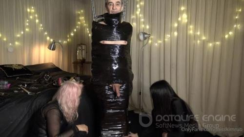 Miss Kim Rub - Black Clingfilm Bondage Part 1 - HD 720p