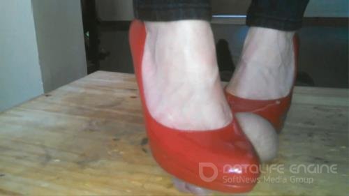 Jewels Foot Fantasy Gems - Crushing His Cock and Balls in Red Pumps - FullHD 1080p